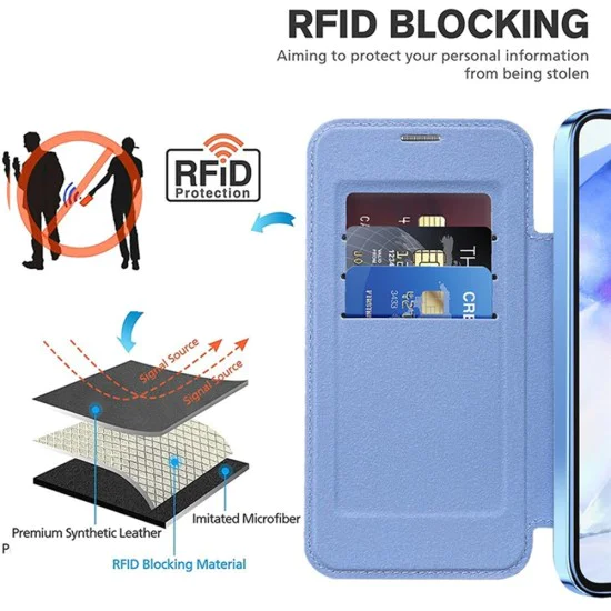 Кейс за Samsung Galaxy A55 5G - SmartMag Book Case - Светло син