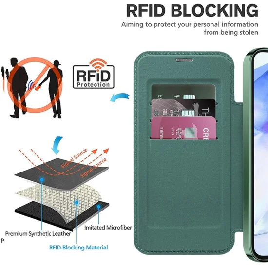 Кейс за Samsung Galaxy A55 5G - SmartMag Book Case - Зелен