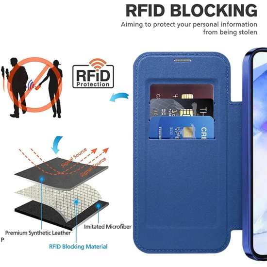 Кейс за Samsung Galaxy A55 5G - SmartMag Book Case - син