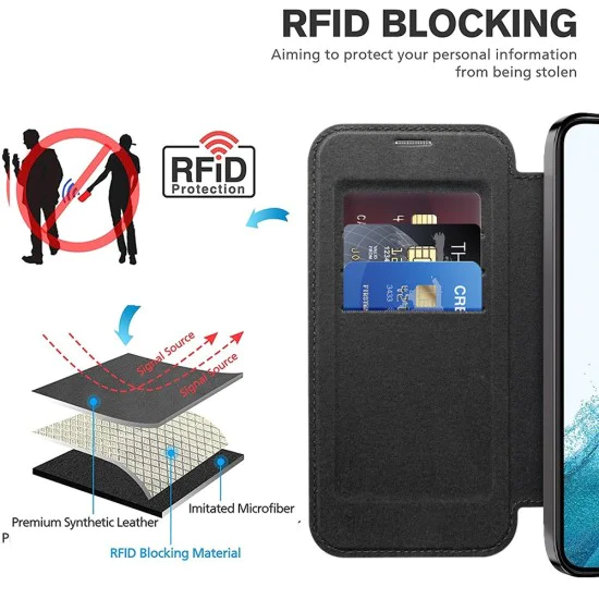 Кейс за Samsung Galaxy S22 5G - SmartMag Book Case - Черен