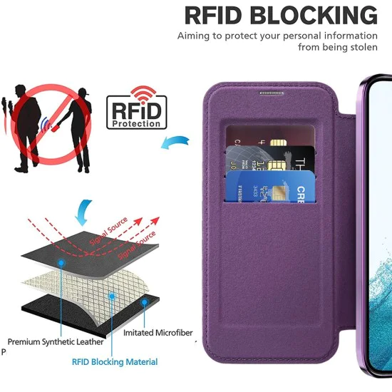 Кейс за Samsung Galaxy S22 5G - SmartMag Book Case - Лилав
