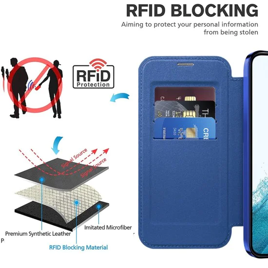 Кейс за Samsung Galaxy S22 5G - SmartMag Book Case - Син