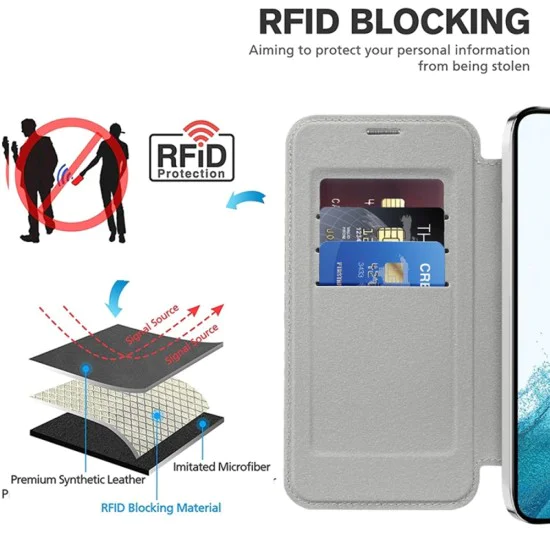 Кейс за Samsung Galaxy S22 5G - SmartMag Book Case - Сив