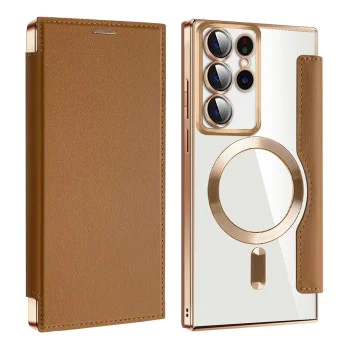 Кейс за Samsung Galaxy S22 Ultra 5G - SmartMag Book Case - Кафяв