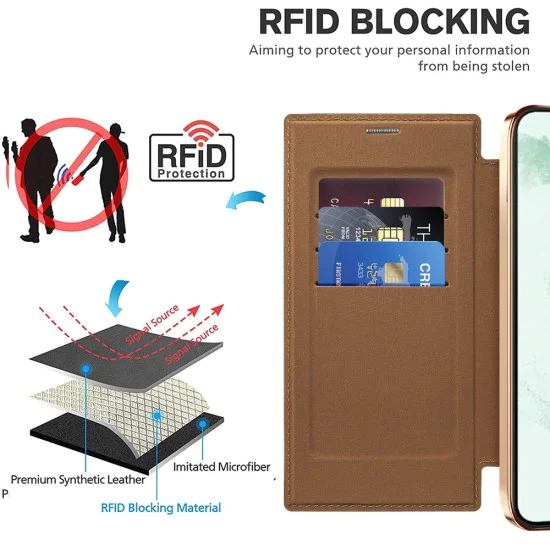 Кейс за Samsung Galaxy S22 Ultra 5G - SmartMag Book Case - Кафяв