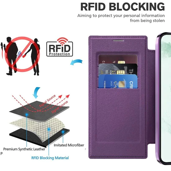 Кейс за Samsung Galaxy S22 Ultra 5G - SmartMag Book Case - Лилав