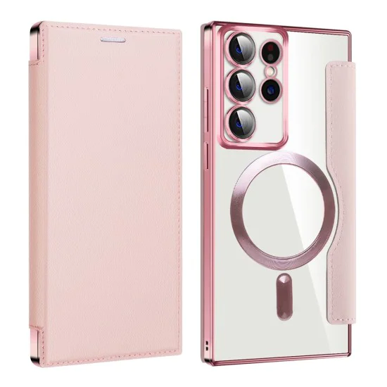 Кейс за Samsung Galaxy S22 Ultra 5G - SmartMag Book Case - Розов