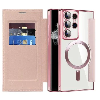 Кейс за Samsung Galaxy S22 Ultra 5G - SmartMag Book Case - Розов