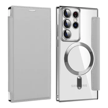 Кейс за Samsung Galaxy S22 Ultra 5G - SmartMag Book Case - Сив