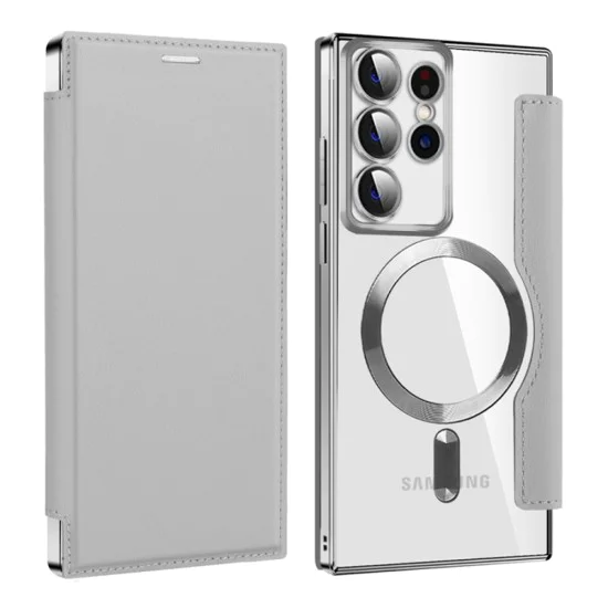Кейс за Samsung Galaxy S22 Ultra 5G - SmartMag Book Case - Сив