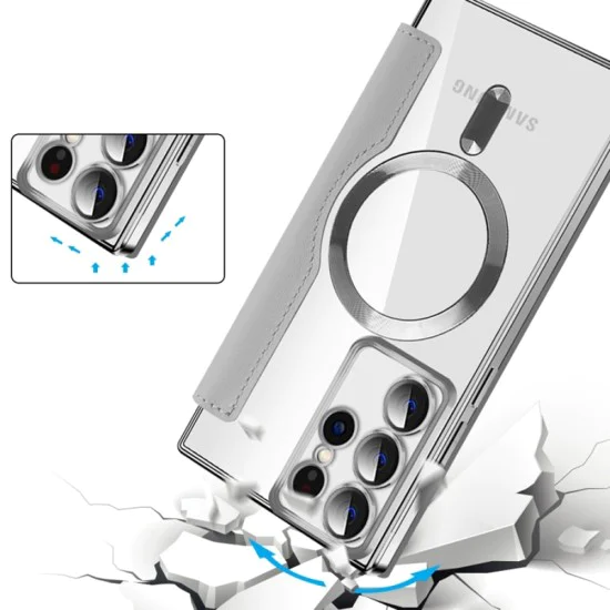 Кейс за Samsung Galaxy S22 Ultra 5G - SmartMag Book Case - Сив