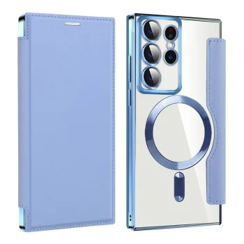 Кейс за Samsung Galaxy S22 Ultra 5G - SmartMag Book Case - Светло син
