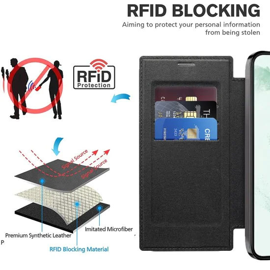 Кейс за Samsung Galaxy S22 Ultra 5G - SmartMag Book Case - черен