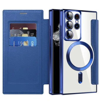 Кейс за Samsung Galaxy S22 Ultra 5G - SmartMag Book Case - син