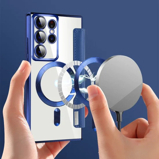 Кейс за Samsung Galaxy S22 Ultra 5G - SmartMag Book Case - син
