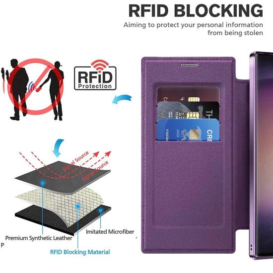 Кейс за Samsung Galaxy S23 Ultra - SmartMag Book Case - Светло син