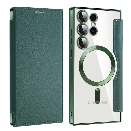 Кейс за Samsung Galaxy S23 Ultra - SmartMag Book Case - Зелен