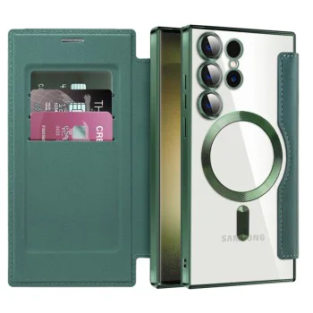 Кейс за Samsung Galaxy S23 Ultra - SmartMag Book Case - Зелен