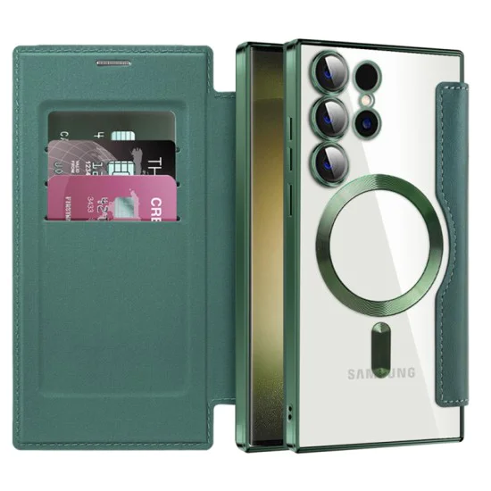Кейс за Samsung Galaxy S23 Ultra - SmartMag Book Case - Зелен