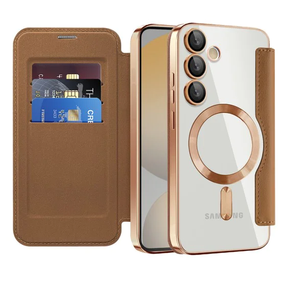 Кейс за Samsung Galaxy S24 FE - SmartMag Book Case - Кафяв