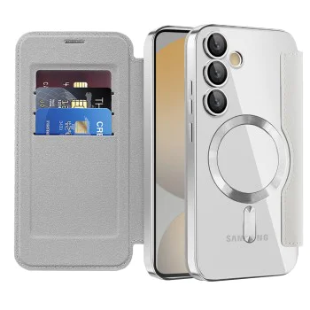 Кейс за Samsung Galaxy S24 FE - SmartMag Book Case - Сив