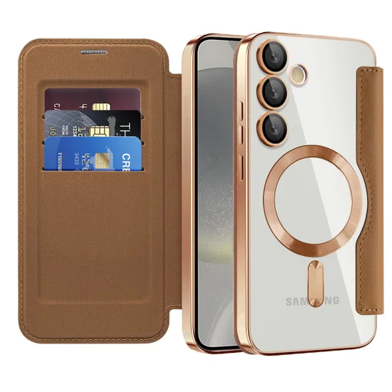 Кейс за Samsung Galaxy S24 Plus - SmartMag Book Case - Кафяв