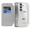 Кейс за Samsung Galaxy S24 - SmartMag Book Case - Сив