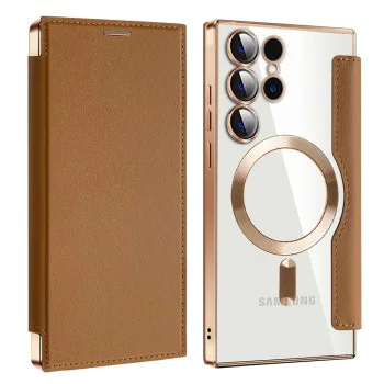 Кейс за Samsung Galaxy S24 Ultra - SmartMag Book Case - Кафяв