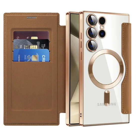 Кейс за Samsung Galaxy S24 Ultra - SmartMag Book Case - Кафяв