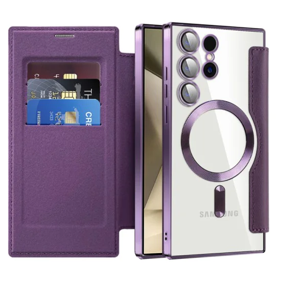 Кейс за Samsung Galaxy S24 Ultra - SmartMag Book Case - Лилав