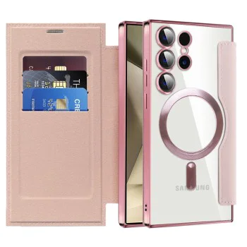 Кейс за Samsung Galaxy S24 Ultra - SmartMag Book Case - Розов