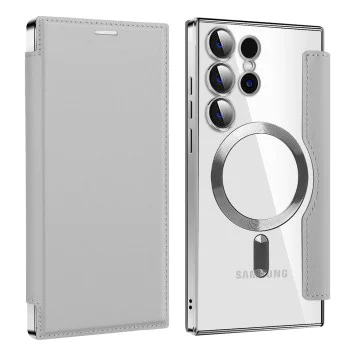 Кейс за Samsung Galaxy S24 Ultra - SmartMag Book Case - Сив