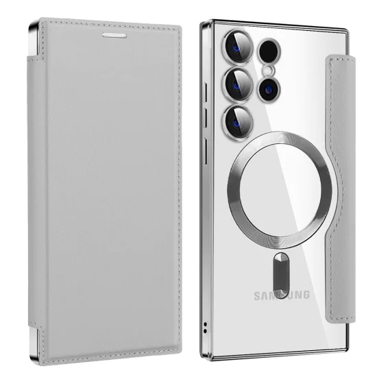 Кейс за Samsung Galaxy S24 Ultra - SmartMag Book Case - Сив