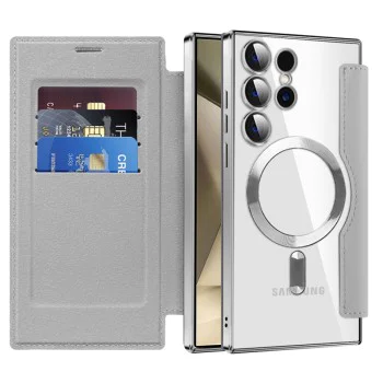 Кейс за Samsung Galaxy S24 Ultra - SmartMag Book Case - Сив