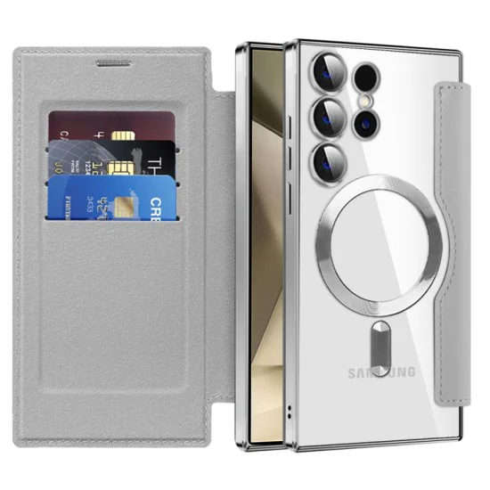 Кейс за Samsung Galaxy S24 Ultra - SmartMag Book Case - Сив