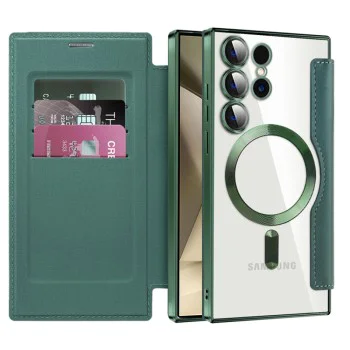 Кейс за Samsung Galaxy S24 Ultra - SmartMag Book Case - Зелен