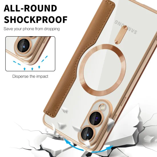 Кейс за Samsung Galaxy S25 Edge - SmartMag Book Case - Кафяв