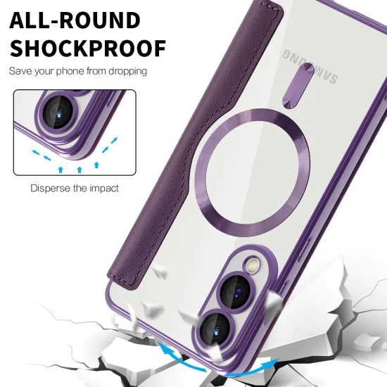 Кейс за Samsung Galaxy S25 Edge - SmartMag Book Case - Лилав