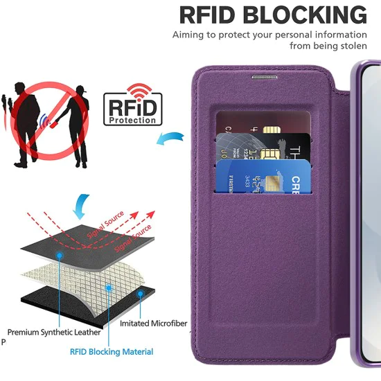 Кейс за Samsung Galaxy S25 Edge - SmartMag Book Case - Лилав