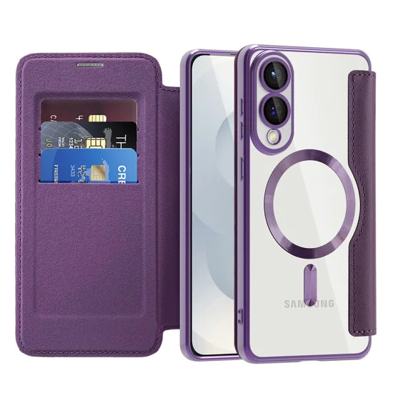 Кейс за Samsung Galaxy S25 Edge - SmartMag Book Case - Лилав
