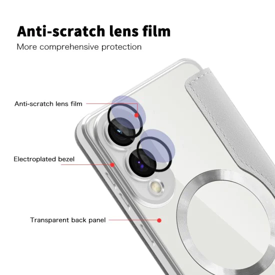 Кейс за Samsung Galaxy S25 Edge - SmartMag Book Case - Сив