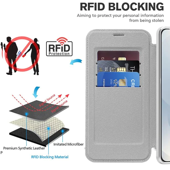 Кейс за Samsung Galaxy S25 Edge - SmartMag Book Case - Сив