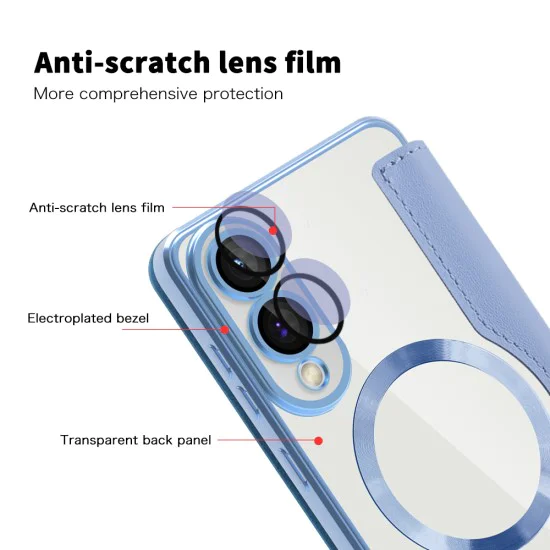 Кейс за Samsung Galaxy S25 Edge - SmartMag Book Case - Светло син