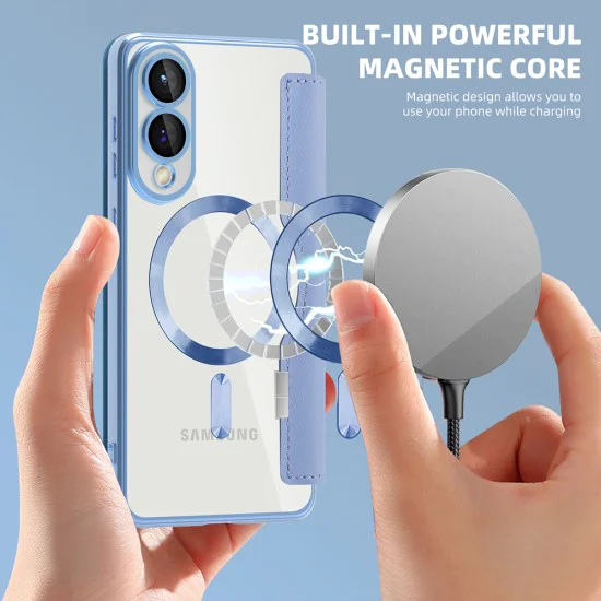 Кейс за Samsung Galaxy S25 Edge - SmartMag Book Case - Светло син