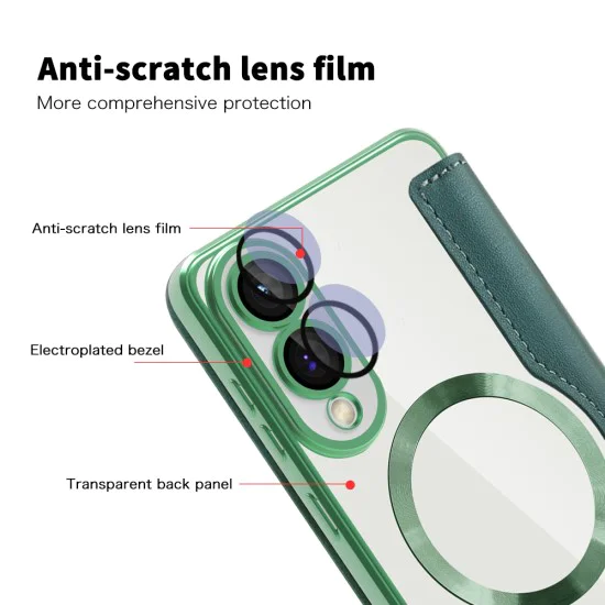 Кейс за Samsung Galaxy S25 Edge - SmartMag Book Case - Зелен