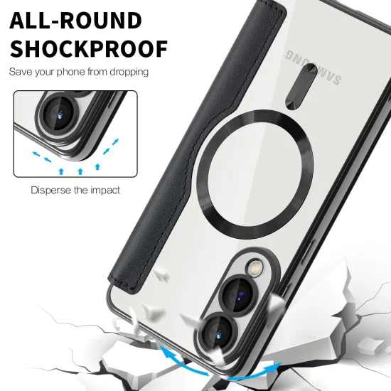 Кейс за Samsung Galaxy S25 Edge - SmartMag Book Case - черен