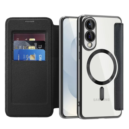 Кейс за Samsung Galaxy S25 Edge - SmartMag Book Case - черен