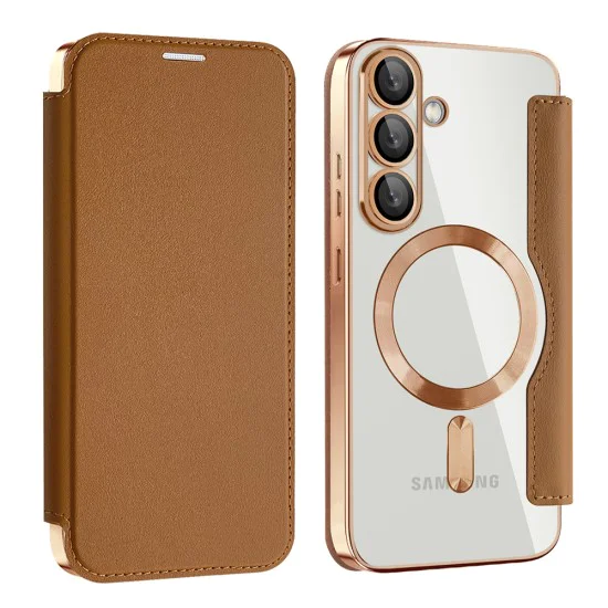 Кейс за Samsung Galaxy S25 Plus - SmartMag Book Case - Кафяв