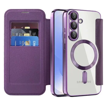 Кейс за Samsung Galaxy S25 Plus - SmartMag Book Case - Лилав