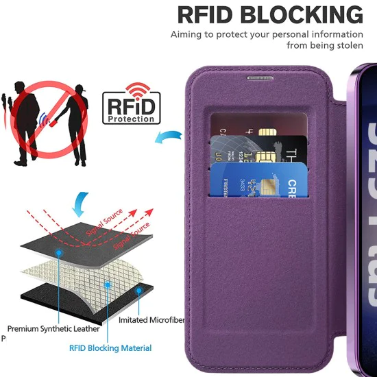 Кейс за Samsung Galaxy S25 Plus - SmartMag Book Case - Лилав